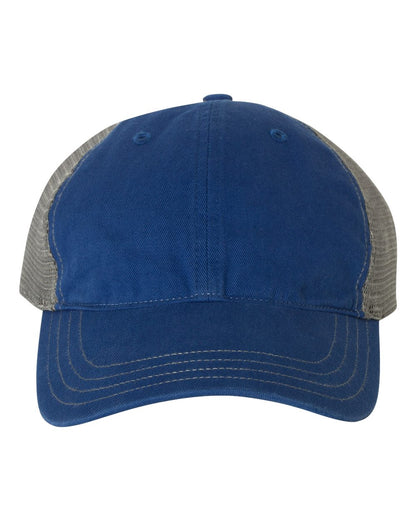 Richardson Garment-Washed Trucker Cap 111 #color_Royal/ Charcoal