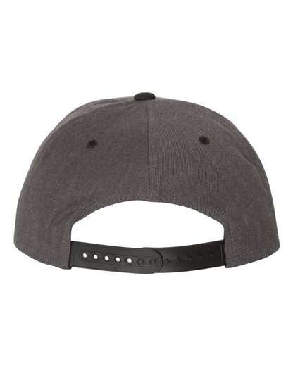 YP Classics Premium Flat Bill Snapback Cap 6089M #color_Dark Heather/ Black