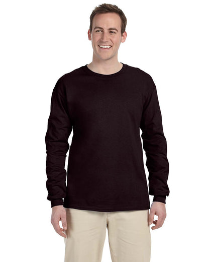 Gildan Adult Ultra Cotton® Long-Sleeve T-Shirt G240 #color_DARK CHOCOLATE