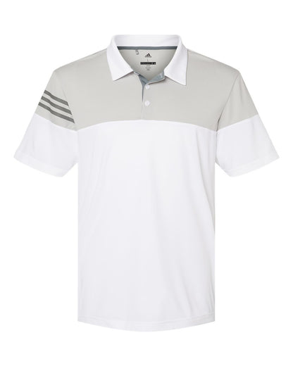 Adidas Heathered 3-Stripes Colorblocked Polo A213 #color_White/ Vista Grey