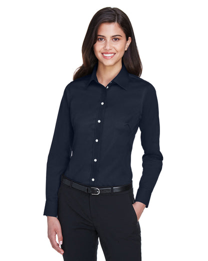 Devon & Jones Ladies' Crown Collection® Solid Stretch Twill Woven Shirt DG530W #color_NAVY