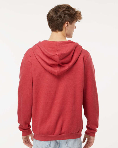 M&O Unisex Zipper Fleece Hoodie 3331 #colormdl_Heather Red