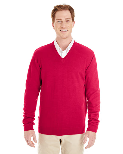 Harriton Men's Pilbloc™ V-Neck Sweater M420 #color_RED