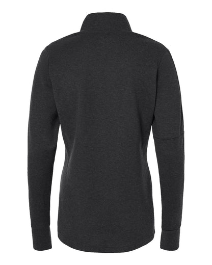 Adidas Women's 3-Stripes Quarter-Zip Sweater A555 #color_Black Melange