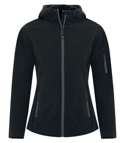 Coal Harbour Everyday Hood SoftShell Ladies L7605 #color_Black