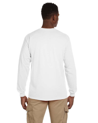 Gildan Adult Ultra Cotton® Long-Sleeve Pocket T-Shirt G241 #color_WHITE