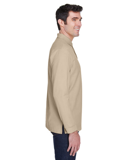 Devon & Jones Men's Pima Piqué Long-Sleeve Polo D110 #color_STONE