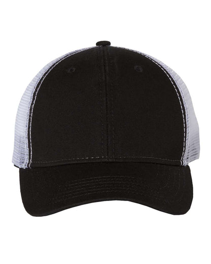 Sportsman Bio-Washed Trucker Cap AH80 #color_Black/ White