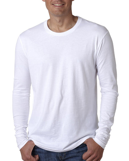 Next Level Apparel Men's Cotton Long-Sleeve Crew N3601 #color_WHITE