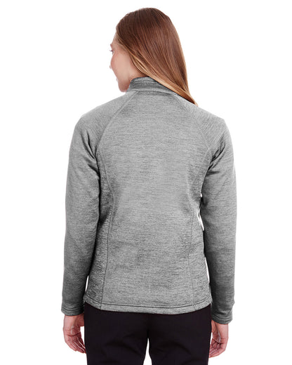 North End Ladies' Flux 2.0 Full-Zip Jacket NE712W #color_LT HTHR / CARBON