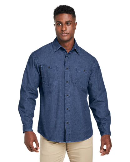 Harriton Men's Denim Shirt-Jacket M540 #color_DARK DENIM