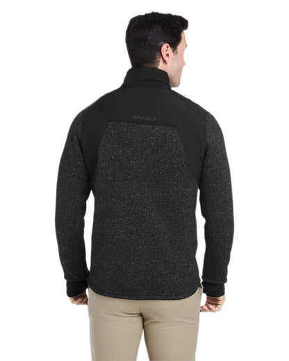 Spyder Men's Passage Sweater Jacket S17740 #color_BLACK POWDR / BLK