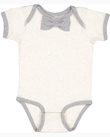 Rabbit Skins Infant Baby Rib Bow Tie Bodysuit RS4407 #color_NATURAL HTH / HTH