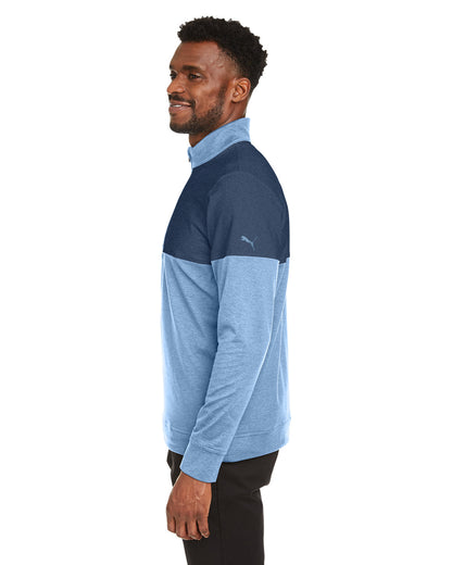 Puma Golf Men's Cloudspun Warm Up Quarter-Zip 595803 #color_BLU BELL / DK DNM