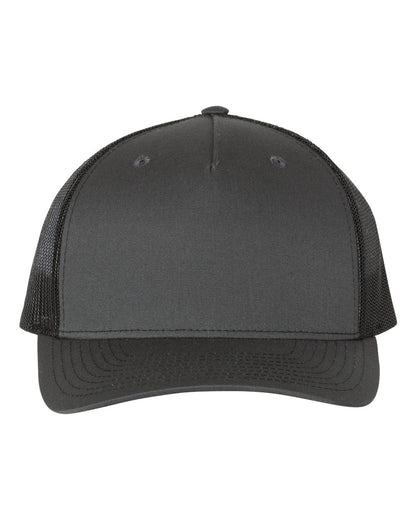 Richardson Five-Panel Trucker Cap 112FP #color_Charcoal/ Black