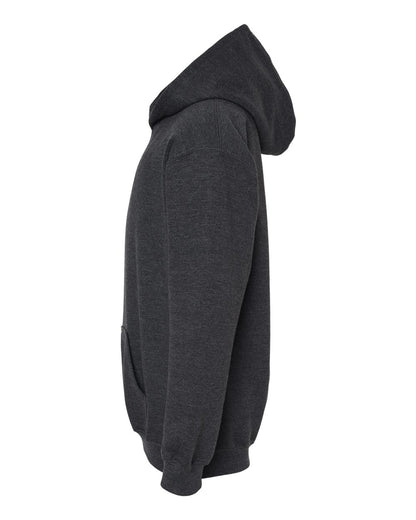 M&O Youth Fleece Pullover Hoodie 3322 #color_Dark Heather