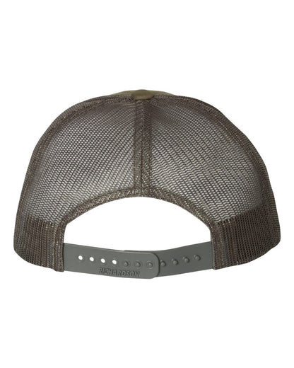 Richardson Low Pro Trucker Cap 115 #color_Chocolate Chip/ Grey Brown