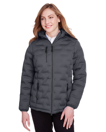 North End Ladies' Loft Puffer Jacket NE708W #color_CARBON / BLACK