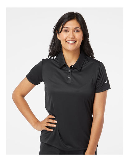 Adidas Women's 3-Stripes Shoulder Polo A325 #colormdl_Black/ White