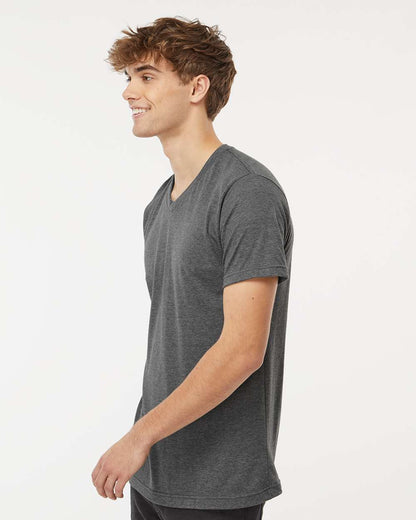 M&O Deluxe Blend V-Neck T-Shirt 3543 #colormdl_Heather Charcoal