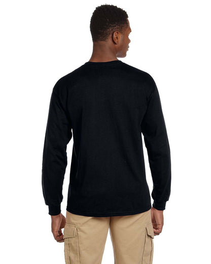 Gildan Adult Ultra Cotton® Long-Sleeve Pocket T-Shirt G241 #color_BLACK