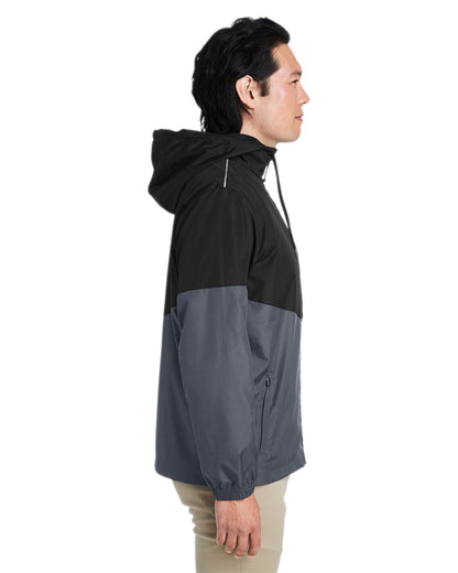 Core365 Unisex Techno Lite Colorblock Windbreaker CE710 #color_BLACK