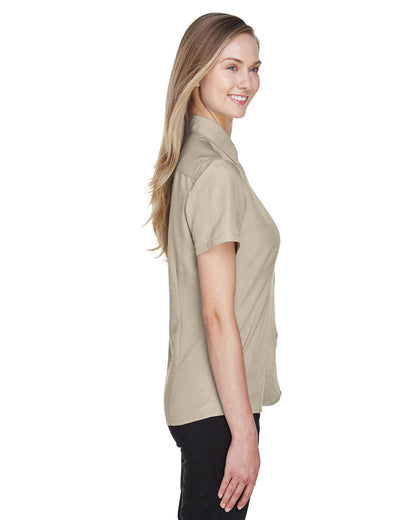 Harriton Ladies' Barbados Textured Camp Shirt M560W #color_KHAKI