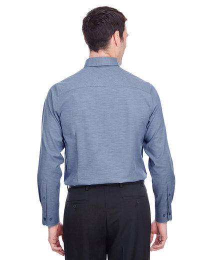 Devon & Jones Men's Crown Collection® Stretch Pinpoint Chambray Woven Shirt DG562 #color_NAVY