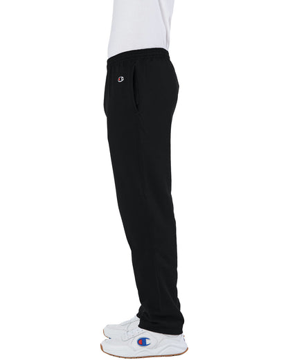 Champion Adult Powerblend® Open-Bottom Fleece Pant with Pockets P800 #color_BLACK