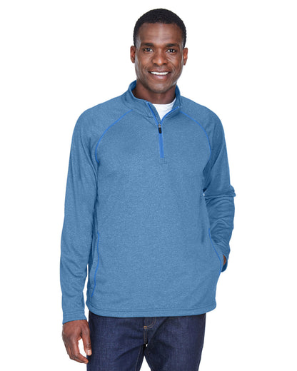 Devon & Jones Men's Stretch Tech-Shell® Compass Quarter-Zip DG440 #color_FRENCH BLUE HTHR