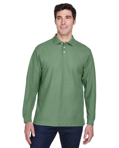 Devon & Jones Men's Pima Piqué Long-Sleeve Polo D110 #color_DILL