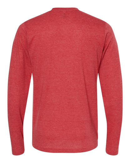 M&O Poly-Blend Long Sleeve T-Shirt 3520 #color_Heather Red