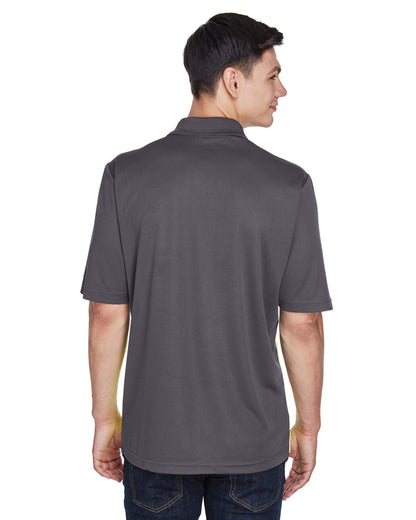 Core365 Men's Balance Colorblock Performance Piqué Polo CE101 #color_SFTY YLW / CRBN
