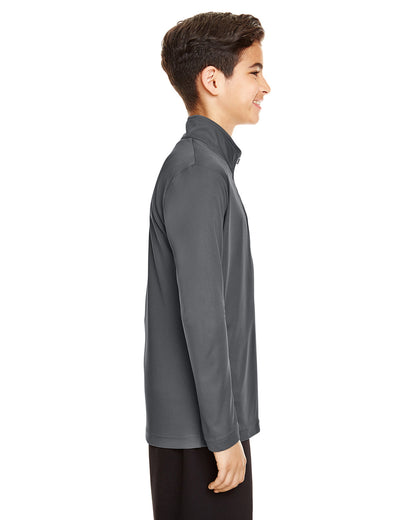 Team 365 Youth Zone Performance Quarter-Zip TT31Y #color_SPORT GRAPHITE