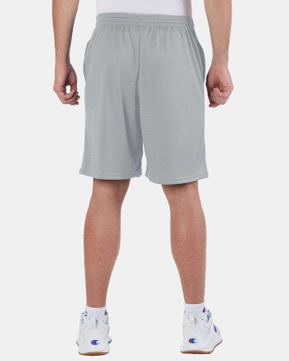 Champion Polyester Mesh 9" Shorts with Pockets S162 #colormdl_Athletic Grey