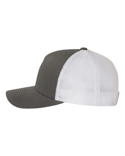 YP Classics Five-Panel Retro Trucker Cap 6506 #color_Charcoal/ White