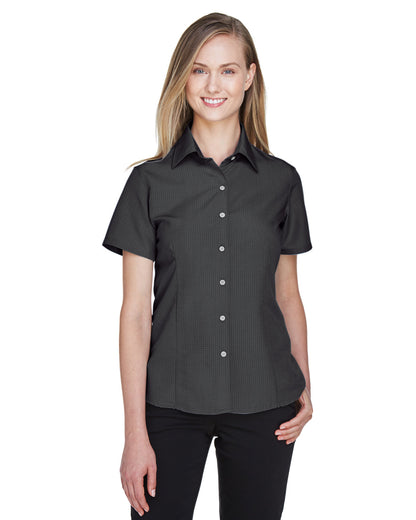 Harriton Ladies' Barbados Textured Camp Shirt M560W #color_BLACK