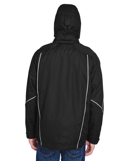 North End Men's Angle 3-in-1 Jacket with Bonded Fleece Liner 88196 #color_BLACK