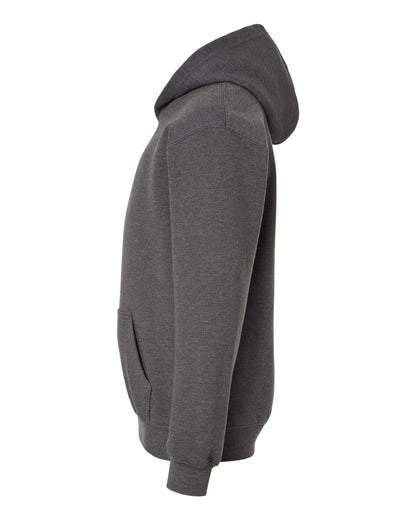 M&O Youth Fleece Pullover Hoodie 3322 #color_Heather Charcoal