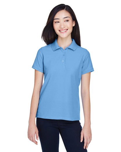 Harriton Ladies' Blend-Tek™ Polo M280W #color_LT COLLEGE BLUE