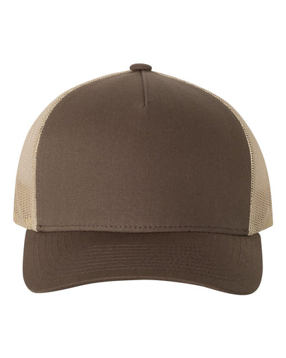 YP Classics Five-Panel Retro Trucker Cap 6506 #color_Brown/ Khaki