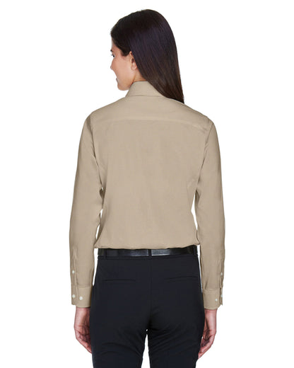 Devon & Jones Ladies' Crown Collection® Solid Stretch Twill Woven Shirt DG530W #color_STONE