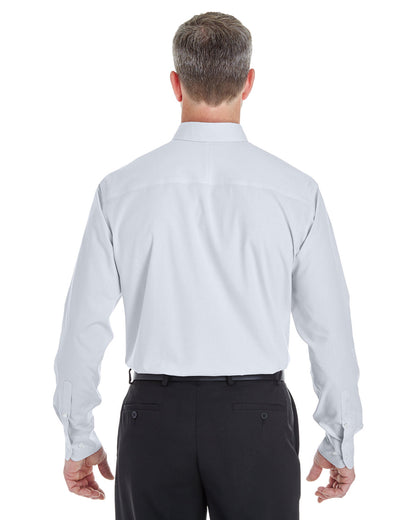 Devon & Jones Men's Crown Collection® Striped Woven Shirt DG534 #color_SILVER / WHITE