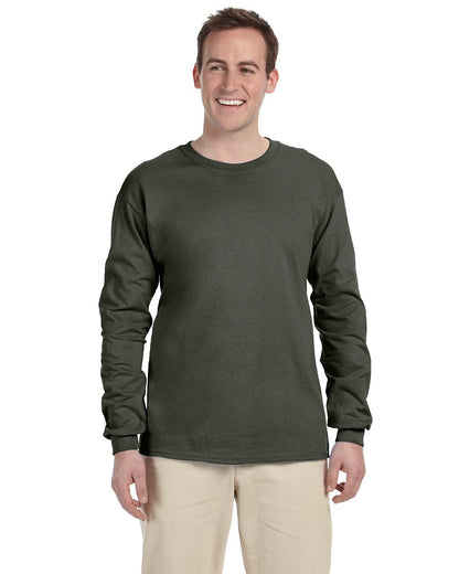 Gildan Adult Ultra Cotton® Long-Sleeve T-Shirt G240 #color_MILITARY GREEN