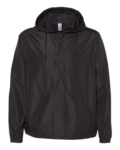 Independent Trading Co. Lightweight Quarter-Zip Windbreaker Pullover Jacket EXP54LWP #color_Black