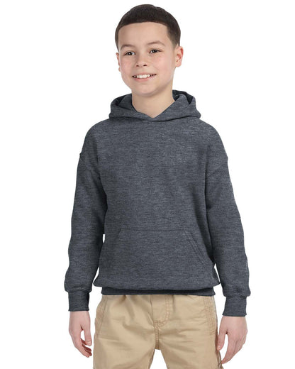 Gildan Youth Heavy Blend™ Hooded Sweatshirt G185B #color_DARK HEATHER