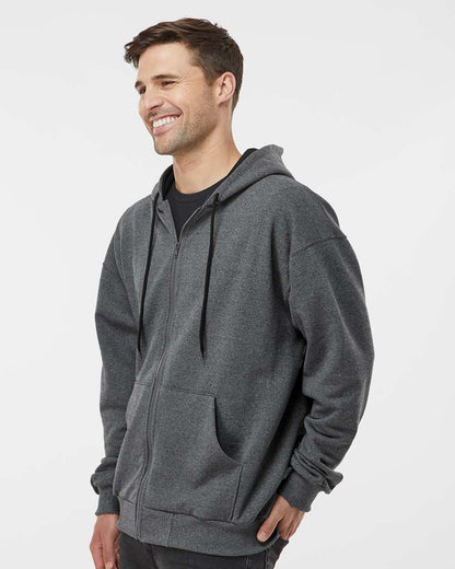 King Fashion Full-Zip Sweatshirt KF9047 #colormdl_Charcoal/ Black