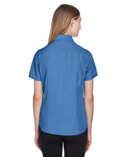 Harriton Ladies' Barbados Textured Camp Shirt M560W #color_POOL BLUE