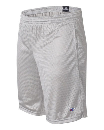 Champion Polyester Mesh 9" Shorts with Pockets S162 #color_Athletic Grey