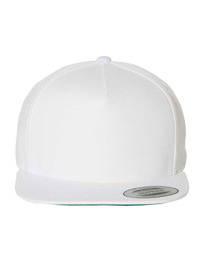 YP Classics Five-Panel Cotton Twill Snapback Cap 6007 #color_White